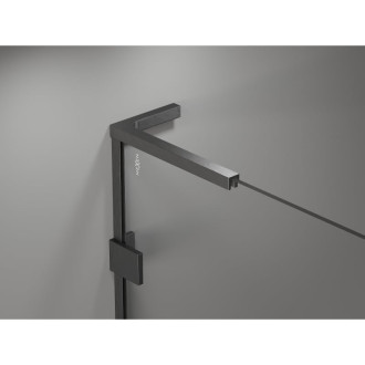 Sprchovací kút Mexen Lunar L Duo s pravým pántom 110 x 80 cm, priehľadný, kartáčovaná pištoľovo sivá - 834L-110P-080L-66-00