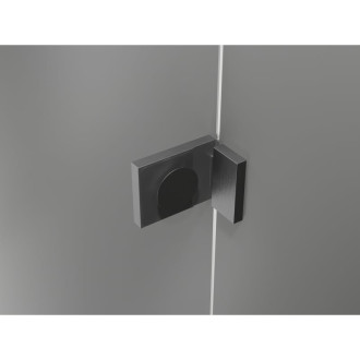 Sprchovací kút Mexen Lunar L Duo s pravým pántom 110 x 95 cm, priehľadný, kartáčovaná pištoľovo sivá - 834L-110P-095L-66-00