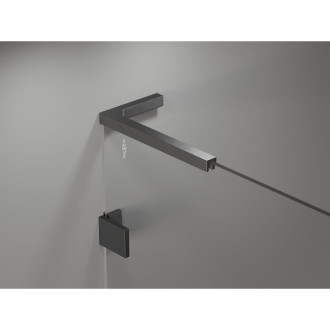 Sprchovací kút Mexen Lunar L Duo s pravým pántom 120 x 90 cm, priehľadný, kartáčovaná pištoľovo sivá - 834L-120P-090L-66-00