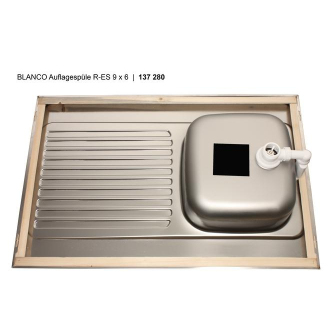 Blanco R-ES 9x6 510501 drez s odkvapom, obojstranný nerez prírodný lesk drez nadstavný