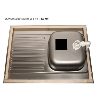 Blanco R-ES 8x5 510499 drez s odkvapom, obojstranný nerez prírodný lesk drez nadstavný