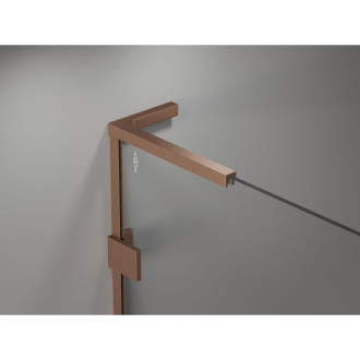 Sprchovací kút Mexen Lunar L Duo s pravým pántom 95 x 75 cm, priehľadný, kartáčovaná meď - 834L-095P-075L-65-00