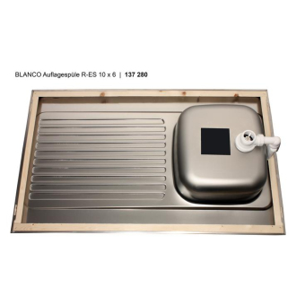 Blanco R-ES 10x6 510503 drez s odkvapom, obojstranný nerez prírodný lesk drez nadstavný