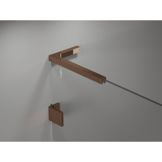 Sprchovací kút Mexen Lunar L Duo s pravým pántom 100 x 85 cm, priehľadný, ružové zlato - 834L-100P-085L-60-00