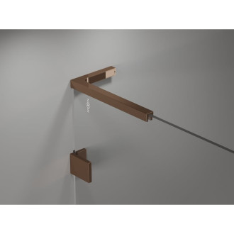 Sprchovací kút Mexen Lunar L Duo s pravým pántom 120 x 115 cm, priehľadný, ružové zlato - 834L-120P-115L-60-00
