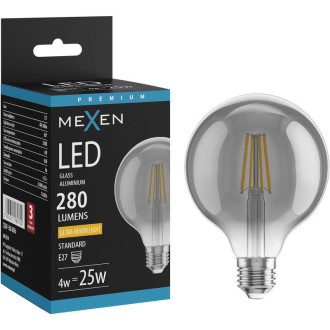 LED žiarovka Mexen Vintis E27, G95, 4W, teplá - 2200K, 280 lm, dymová - L157-E27-0422-70