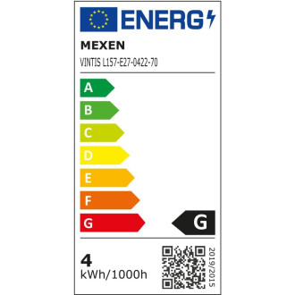 LED žiarovka Mexen Vintis E27, G95, 4W, teplá - 2200K, 280 lm, dymová - L157-E27-0422-70