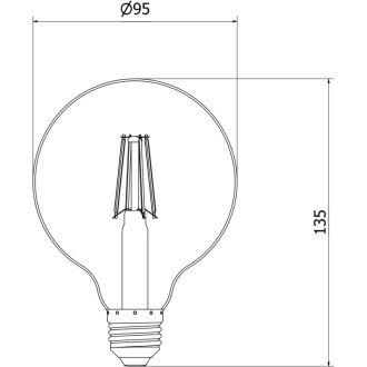 LED žiarovka Mexen Vintis E27, G95, 6W, teplá - 2200K, 450 lm, dymová - L157-E27-0622-70