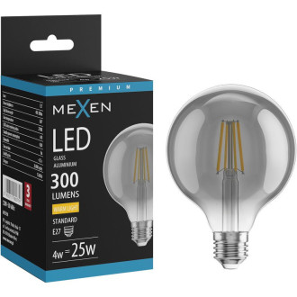 LED žiarovka Mexen Vintis E27, G95, 4W, teplá - 2700K, 300 lm, dymová - L157-E27-0427-70
