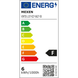 LED žiarovka Mexen Vintis E27, G95, 6W, teplá - 2700K, 600 lm, jantárová - L157-E27-0627-50