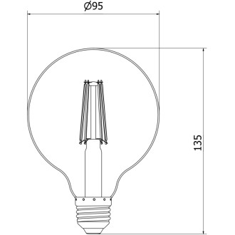 LED žiarovka Mexen Vintis E27, G95, 8W, neutrálna - 4000K, 1055 lm, číra - L157-E27-0840-00
