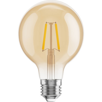 LED žiarovka Mexen Vintis E27, G80, 2W, teplá - 2200K, 180 lm, jantárová - L155-E27-0222-50