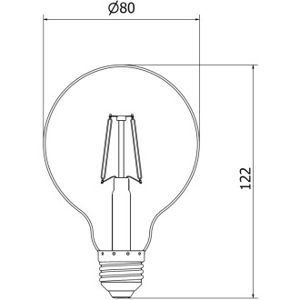 LED žiarovka Mexen Vintis E27, G80, 2W, teplá - 2200K, 180 lm, jantárová - L155-E27-0222-50