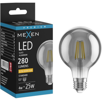 LED žiarovka Mexen Vintis E27, G80, 4W, teplá - 2200K, 280 lm, dymová - L155-E27-0422-70