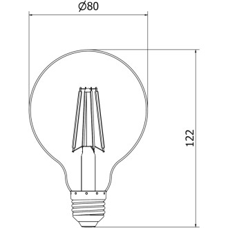LED žiarovka Mexen Vintis E27, G80, 8W, teplá - 2200K, 750 lm, jantárová - L155-E27-0822-50