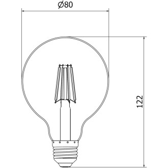 LED žiarovka Mexen Vintis E27, G80, 4W, teplá - 2700K, 470 lm, číra - L155-E27-0427-00