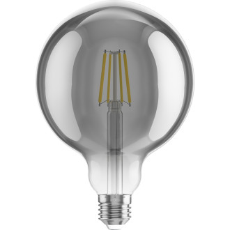 LED žiarovka Mexen Vintis E27, G125, 6W, teplá - 2700K, 510 lm, dymová - L158-E27-0627-70