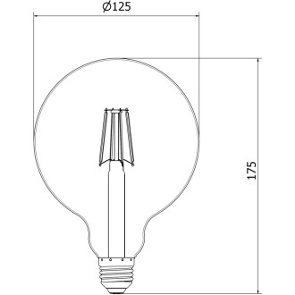 LED žiarovka Mexen Vintis E27, G125, 6W, teplá - 2700K, 510 lm, dymová - L158-E27-0627-70