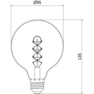 LED žiarovka Mexen Vintis so špirálovým vláknom E27, G95, 4W, teplá - 2200K, 220 lm, dymová - L167-E27-0422-70