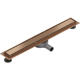 Mexen Flat 360° otočný lineárny odtok M13 2v1 70 cm, kartáčovaná meď - 1C10070-40