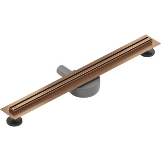 Mexen Flat 360° Slim lineárny otočný odtok 50 cm, kartáčovaná meď - 1C41050