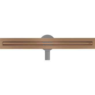 Mexen Flat 360° Slim lineárny otočný odtok 50 cm, kartáčovaná meď - 1C41050