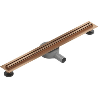 Mexen Flat 360° Slim lineárny otočný odtok 50 cm, kartáčovaná meď - 1C41050