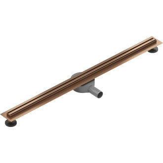 Mexen Flat 360° Slim lineárny otočný odtok 80 cm, kartáčovaná meď - 1C41080