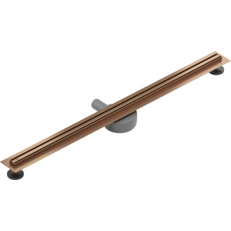Mexen Flat 360° Slim lineárny otočný odtok 90 cm, kartáčovaná meď - 1C41090