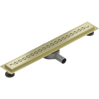 Mexen Flat 360° otočný lineárny odtok M18 70 cm, kartáčované zlato - 1A23070-40