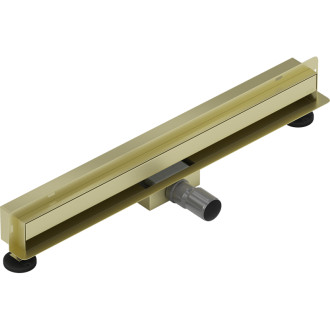 Mexen Flat Wall lineárny stenový odtok 2v1 50 cm, kartáčované zlato - 1A30050