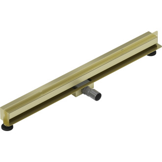 Mexen Flat Wall lineárny stenový odtok 2v1 80 cm, kartáčované zlato - 1A30080