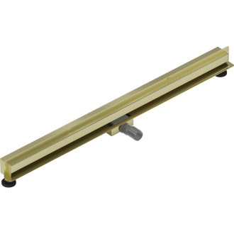 Mexen Flat Wall lineárny stenový odtok 2v1 110 cm, kartáčované zlato - 1A30110