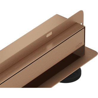 Mexen Flat Wall lineárny stenový odtok 2v1 90 cm, kartáčovaná meď - 1C30090