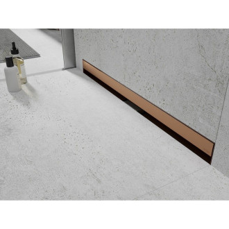 Mexen Flat Wall lineárny stenový odtok 2v1 110 cm, kartáčovaná meď - 1C30110