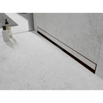 Mexen Flat Wall lineárny stenový odtok 2v1 120 cm, kartáčovaná meď - 1C30120