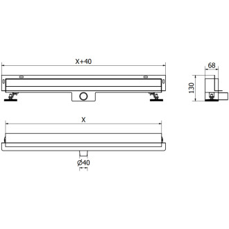 Mexen Flat Wall lineárny stenový odtok 2v1 120 cm, kartáčovaná meď - 1C30120
