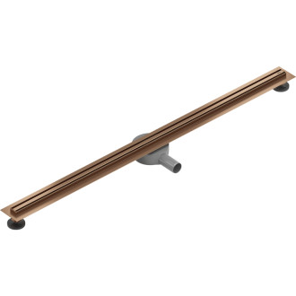 Mexen Flat 360° Slim lineárny otočný odtok 120 cm, kartáčovaná meď - 1C41120