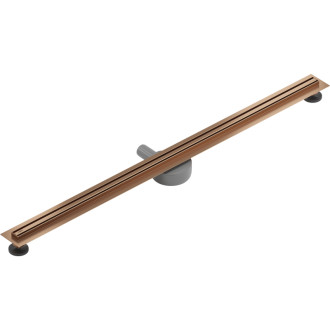 Mexen Flat 360° Slim lineárny otočný odtok 140 cm, kartáčovaná meď - 1C41140