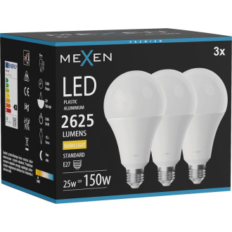 Mexen Nova 3x LED žiarovka E27, A95, 25W, teplá - 3000K, 2625 lm - L100-E27-2530-01x03