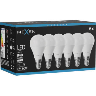Mexen Nova 6x LED žiarovka E14, G45, 8W, Neutral - 4000K, 840 lm - L101-E14-0840-01x06