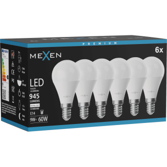 Mexen Nova 6x LED žiarovka E14, G45, 9W, Neutral - 4000K, 945 lm - L101-E14-0940-01x06