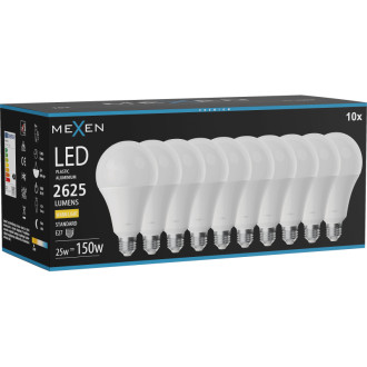 Mexen Nova 10x LED žiarovka E27, A95, 25W, teplá - 3000K, 2625 lm - L100-E27-2530-01x10