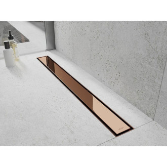 Kryt Mexen Flat M13 2 v 1 pre lineárny žľab 60 cm, ružové zlato - 1619060