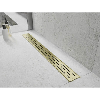 Kryt Mexen Flat M01 pre lineárny žľab 90 cm, kartáčované zlato - 1A20090