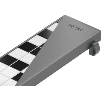 Kryt Mexen Flat M13 2 v 1 pre lineárny odtok 60 cm, kartáčovaný, pištoľovo sivý - 1E19060