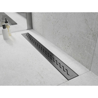 Kryt Mexen Flat M18 pre lineárny žľab 90 cm, kartáčovaný, sivý - 1E23090