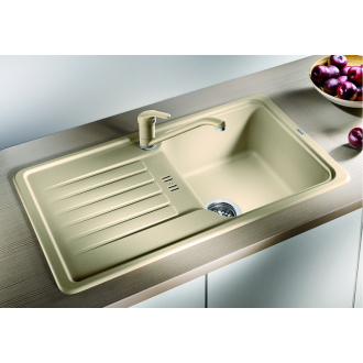 Blanco FAVOS Mini 518184 drez s odkvapom, obojstranný aluminium drez vstavaný