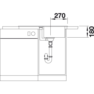 Blanco FAVOS Mini 518184 drez s odkvapom, obojstranný aluminium drez vstavaný