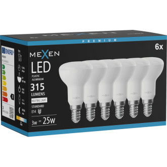 Mexen Nova 6x LED žiarovka E14, R50, 3W, Neutral - 4000K, 315 lm - L103-E14-0340-01x06